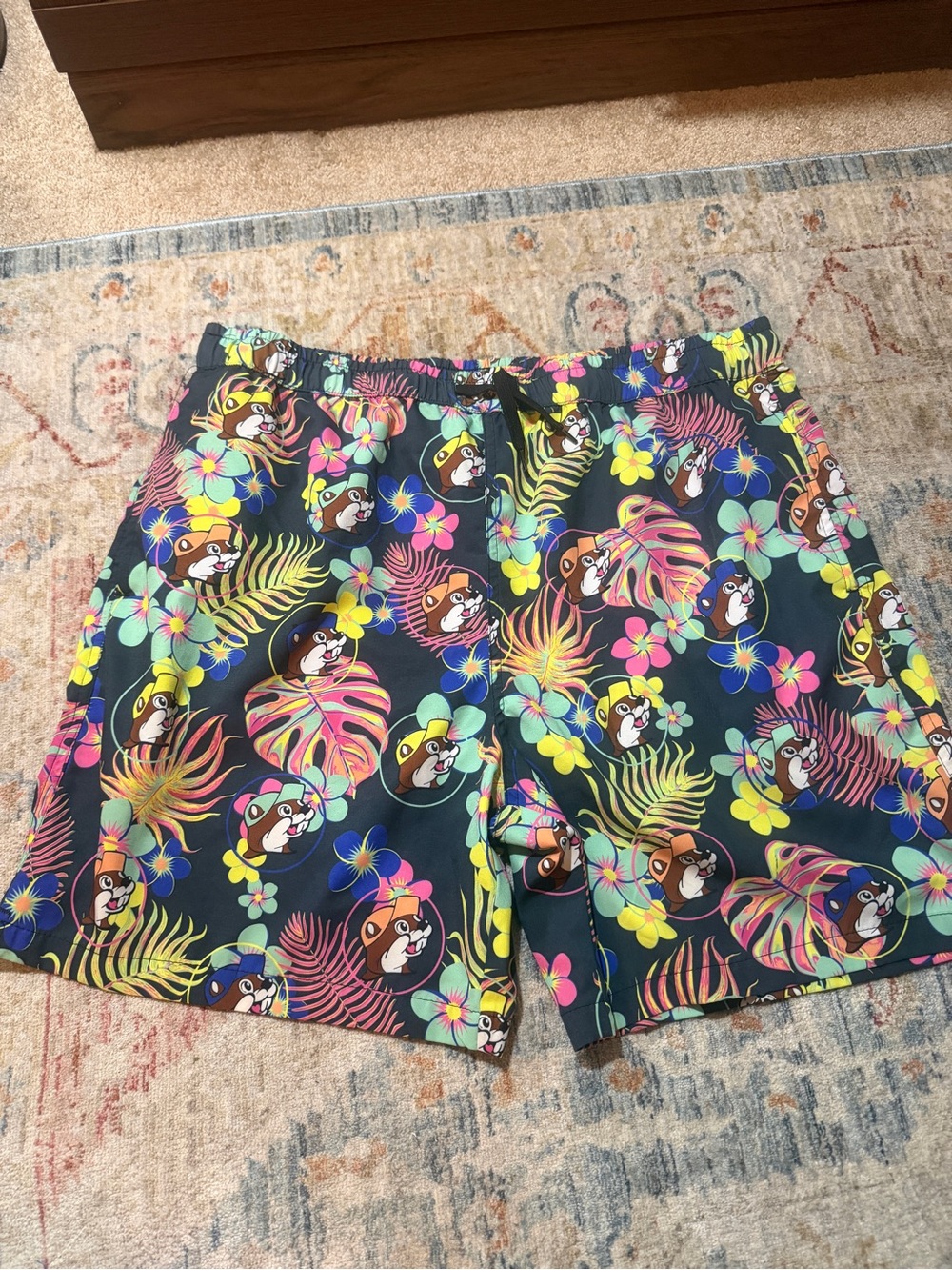 BUC-EE’S Men's Multi Tropical Cartoon Print Swim Trunks
